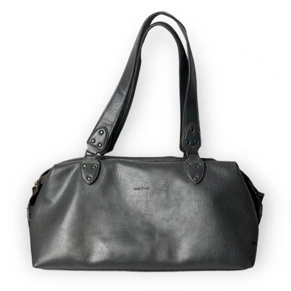 Matt & Nat Grey Vegan Leather  Shoulder Bag